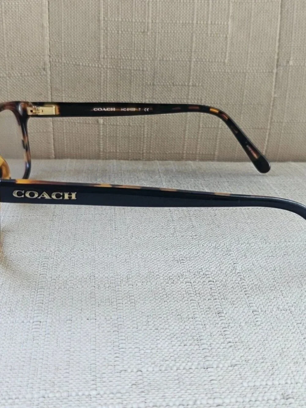 Coach Glasses Frame Aubgn Navy Tort Varsity Stripe Eye Wear HC6103 Eyeglasses - Picture 9 of 13